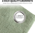 Yakamok Light Sage Green Linen Curtains 100% Blackout 84 Inches Long, Room - Image 4
