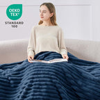 BEDELITE Full Size Blanket for Bed, 300GSM Soft & Warm Fleece Navy Blanket - Image 3