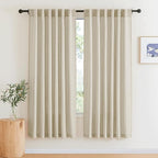 RYB HOME Linen Textured Semi Sheer Curtains Light Filtering Airy Solid Sheer by RYBHOME