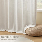 Pinch Pleated Linen Curtains 90 Inches Long 2 Panels - Image 5