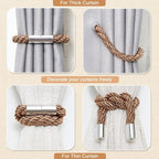 NICEEC 4 Pack Strong Magnetic Curtain Tiebacks Modern Simple Style Drape Tie - Image 6