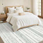 Nakagishi Green Rug Living Room 5x7: Washable Boho Large Neutral Farmhouse Soft - Image 5