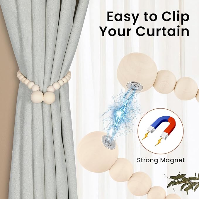 KLOGTSIND Magnetic Curtain Tiebacks, Curtain Tie Backs - Image 2