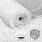 8x10 Area Rugs for Living Room:Ultra Soft Fluffy Shag White Rugs for Bedroom - Image 5