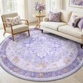 Area Rugs 6ft Washable Non-Slip, Floral Vintage Distress Print Pattern by RELEANY