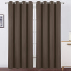 LEMOMO Chocolate Brown Thermal Blackout Curtains/52 x 95 Inch/Set of 2 Panels by Lemomo