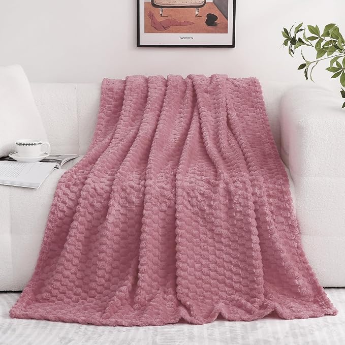 Dusty Pink Throw Blanket 108"×90" inches Gifts - Image 2