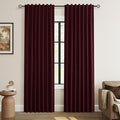 Guken Burgundy 100% Blackout Linen Curtains 84 Inch Length 2 Panels Set by Guken