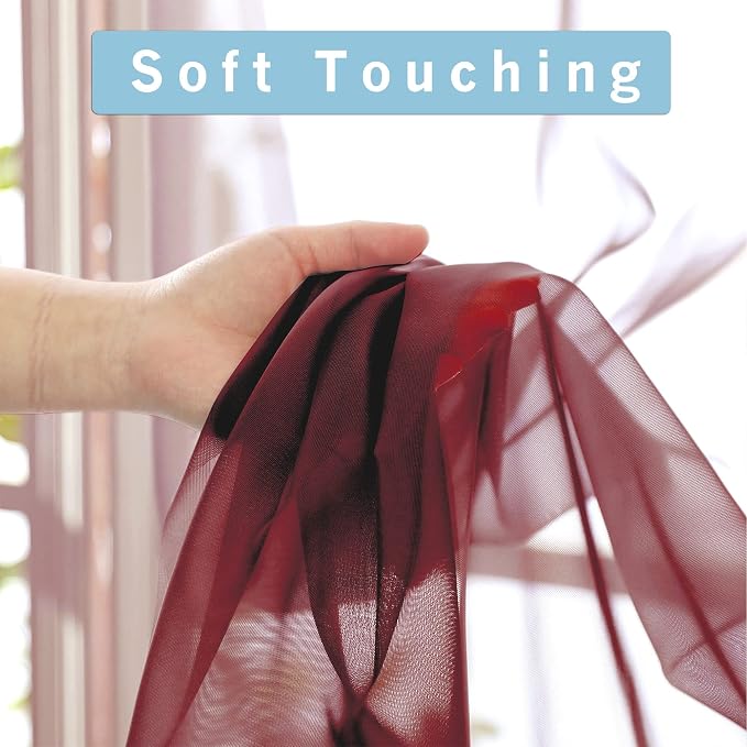 OWENIE Sheer Curtains 96 Inch Long, Elegant Sheer Curtains - Image 2
