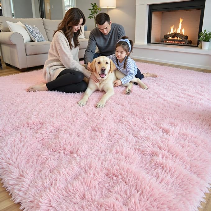 Rugs for Living Room 6x9, Alfombras para Salas Fluffy Shag Large Fuzzy Plush - Image 2