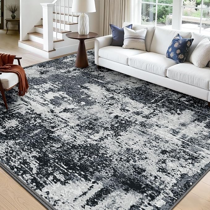 Washable Area Rugs 7x10 Non-Slip Modern Abstract Soft - Image 2