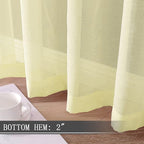 Tollpiz Short Sheer Curtains Linen Textured Bedroom Curtain Sheers Light - Image 4