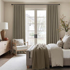 Taupe Blackout Curtains 90 Inches Long Thick Linen Patio Curtain - Image 2