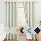 NICETOWN Sage Green Living Room Completely Shaded Linen Textured Draperies by NICETOWN