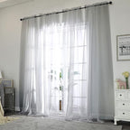 Chyhomenyc Charcoal Grey Sheer Curtains 108 Inch Length 2 Panels, Extra Long - Image 2