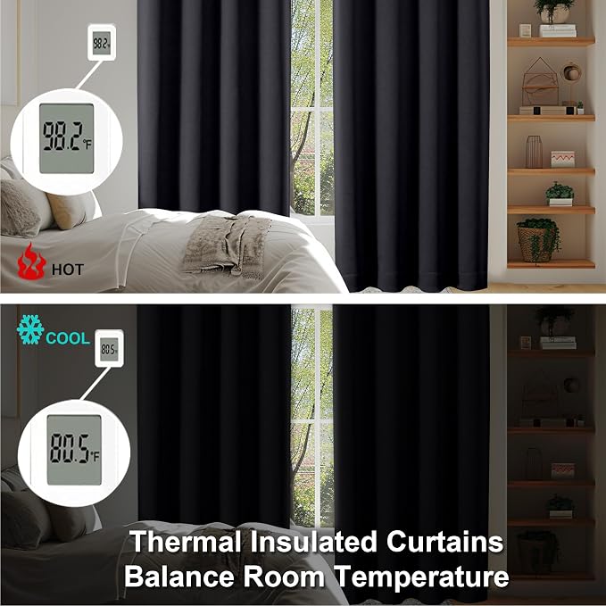 Simplebrand Black Blackout Curtains - Image 6