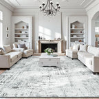 Rugflix 5x7 Washable Area Rugs, Neutral Boho Carpet Living Room Rug Non Slip - Image 9