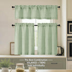 OVZME Valance for Windows, Light Filtering Faux Linen Textured Small Short - Image 8