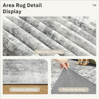 6x9 Abstract Area Rugs for Living Room 6 x 9 Washable Non Slip Low Pile Gray - Image 6