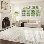 Washable Rugs 8x10 Area Rugs for Living Room, Ultra Soft Faux Wool Retro Rugs by Srugn