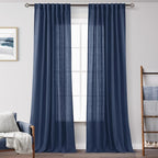 Navy Blue Curtains 120 inch Length by Jolilight