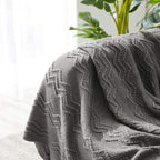 BOURINA Dark Grey Throw Blanket 50 x90 Inches Throw Textured Solid Soft Sofa - Image 4