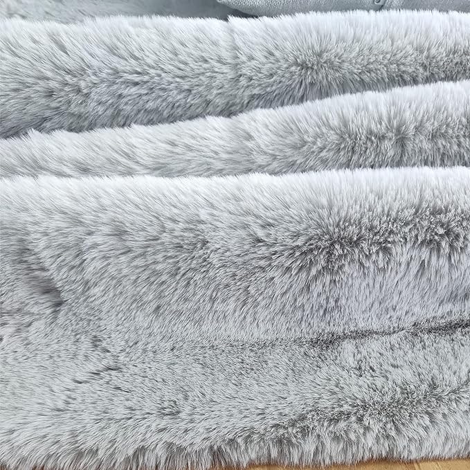 Ghouse Ultra Soft Faux Rabbit Fur Rug 3x5, Machine Washable Area Rugs - Image 6