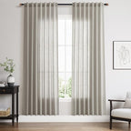 Silver Grey Linen Curtains 72 Inch Length by Nanspring