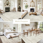 Washable Rugs 8x10 Area Rugs for Living Room, Ultra Soft Faux Wool Retro Rugs - Image 5