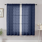 Chyhomenyc Navy Blue Short Curtains 45 Inch Length 2 Panels, Light Filtering by Chyhomenyc