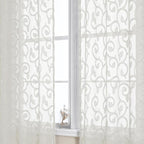 OWENIE Furman Sheer Ivory Curtains 84 inches Long by OWENIE