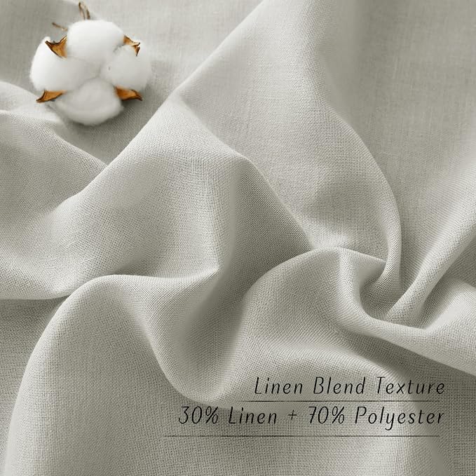 NICETOWN Linen Curtains for Windows 90 inch Long, Grommet Semi Sheer Vertical - Image 5
