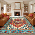 SERISSA Washable Rugs 9x12 Area Rugs, Large Non-Slip Boho Living Room Rug by SERISSAHomeDecorCollection