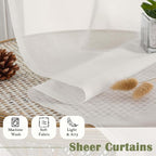 Lecloud Ivory Sheer Curtains 108 Inches Long 2 Panels, Solid Airy Voile Extra - Image 7