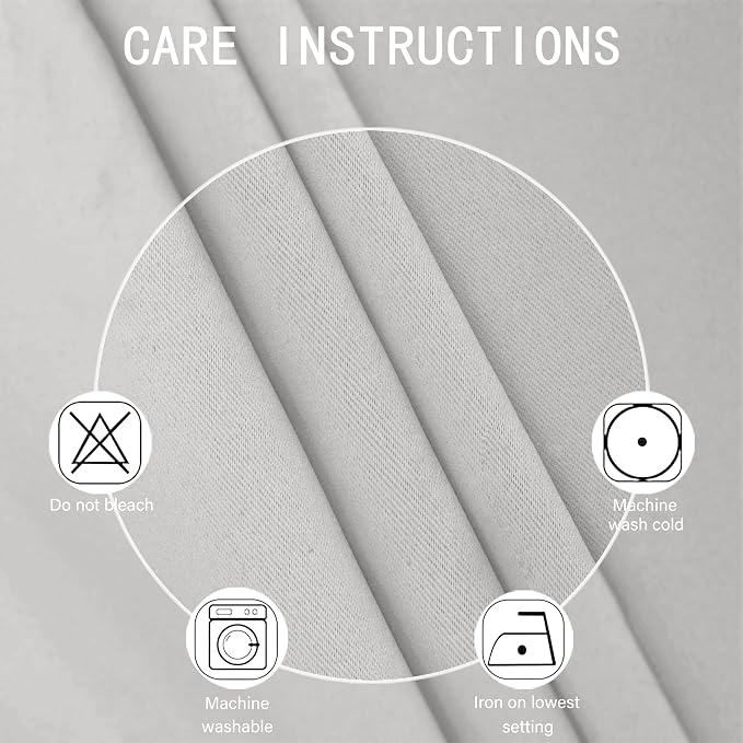 LEMOMO Light Grey Thermal Blackout Curtains/42 x 72 Inch/Set of 2 Panels Room - Image 4