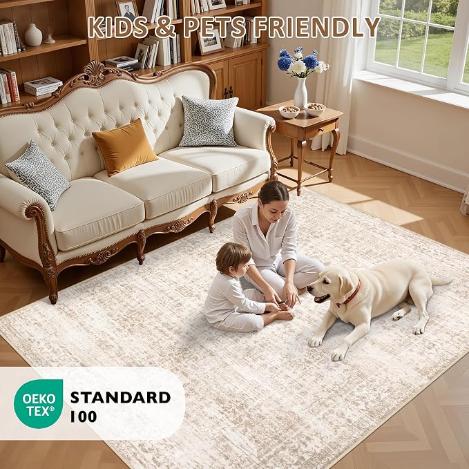 Area Rugs 10x14 Living Room Rug: Washable Rug Soft Vintage Boho Carpet Indoor - Image 8