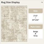 2x3 Washable Rugs for Kitchen, Powder Room Small Area Rug Non-Slip Vintage Low - Image 5