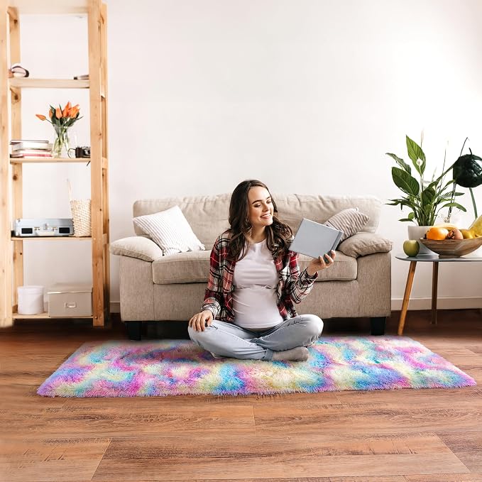 Rainbow Runner Rugs for Bedroom, 2x6 Rug Runners for Cute Girls Room, Bedside - Image 5