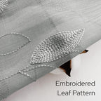 HOMEIDEAS Grey Sheer Kitchen Curtains 30 X 24 Inch Length 2 Panels Embroidered - Image 2