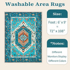 SERISSA 6x9 Area Rugs for Living Room, Large Washable Non-Slip Boho Rug - Image 6
