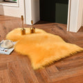 duduta Yellow Faux Sheepskin Rug 2x3 ft, Small Fluffy Shag Fur Rug by duduta