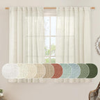 LAMIT Short Linen Curtains 45 Inches Long by LAMIT