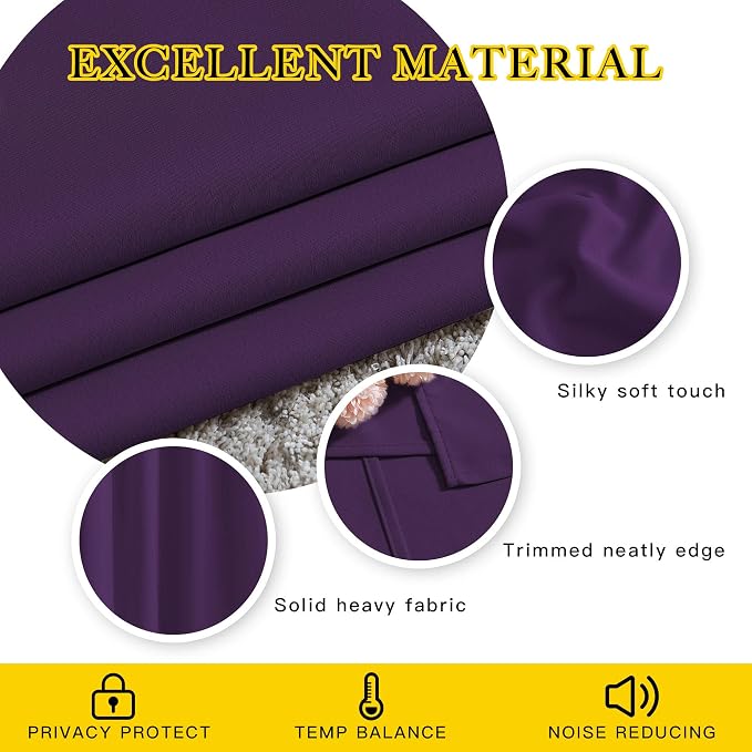 NICETOWN Blackout Living Room Curtains Extra Wide, Triple Weave Grommet Top - Image 4