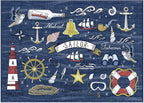 OPPODREAM Nautical Soft Area Rugs 5x7, Washable Dark Blue Rug - Image 9