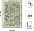 Yamaziot Washable Area Rug 5x7 – Non-Slip Boho Floral Living Room Rug - Image 2
