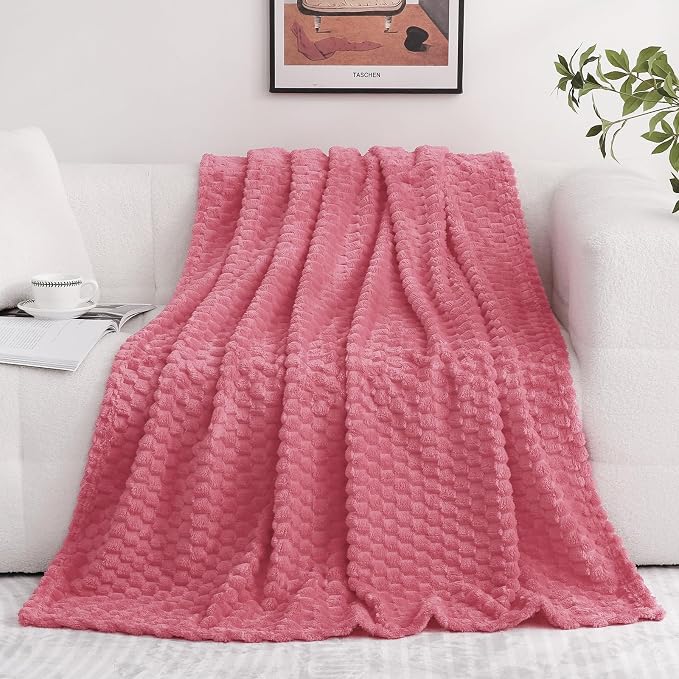 Rose Pink Throw Blanket 90"×90" inches Gifts - Image 2