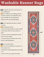 SERISSA Runner Rug for Hallways, Long Boho Rug Vintage Rust Hallway Stair Ultra - Image 6