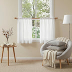 MYSKY HOME Semi Sheer White Curtains 36 Inches Long by MYSKYHOME