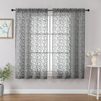 Chyhomenyc Charcoal Grey Sheer Curtains 54 Inch Length by Chyhomenyc