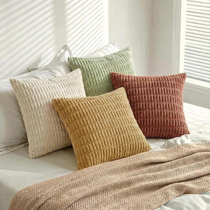 Fancy Homi 4 Packs Boho Fall Decorative Throw Pillow Covers 20x20 Inch - Image 8